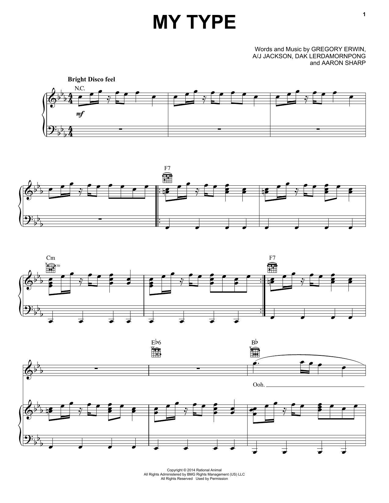 Download Saint Motel My Type Sheet Music and learn how to play Piano, Vocal & Guitar (Right-Hand Melody) PDF digital score in minutes