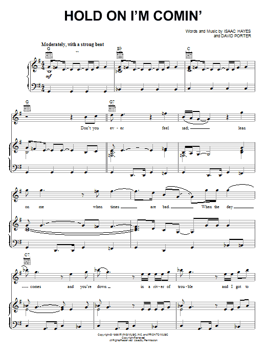 Download B.B. King & Eric Clapton Hold On I'm Comin' Sheet Music and learn how to play Guitar Tab PDF digital score in minutes