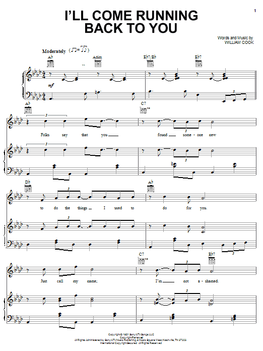 Download Sam Cooke I'll Come Running Back To You Sheet Music and learn how to play Piano, Vocal & Guitar (Right-Hand Melody) PDF digital score in minutes