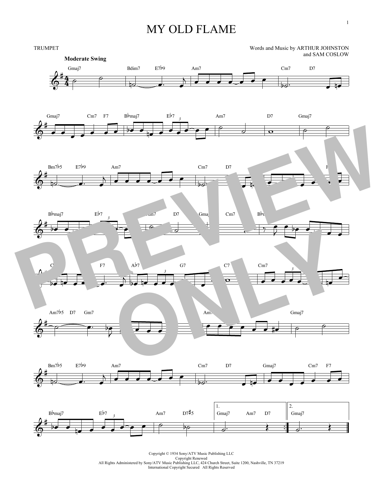 Download Sam Coslow My Old Flame Sheet Music and learn how to play Clarinet PDF digital score in minutes