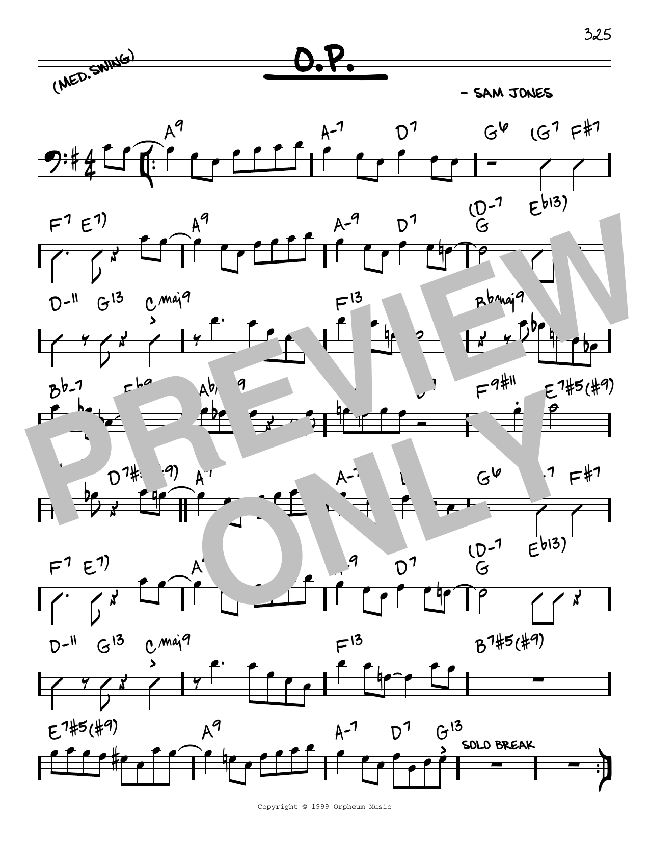 Download Sam Jones O.P. Sheet Music and learn how to play Real Book – Melody & Chords PDF digital score in minutes