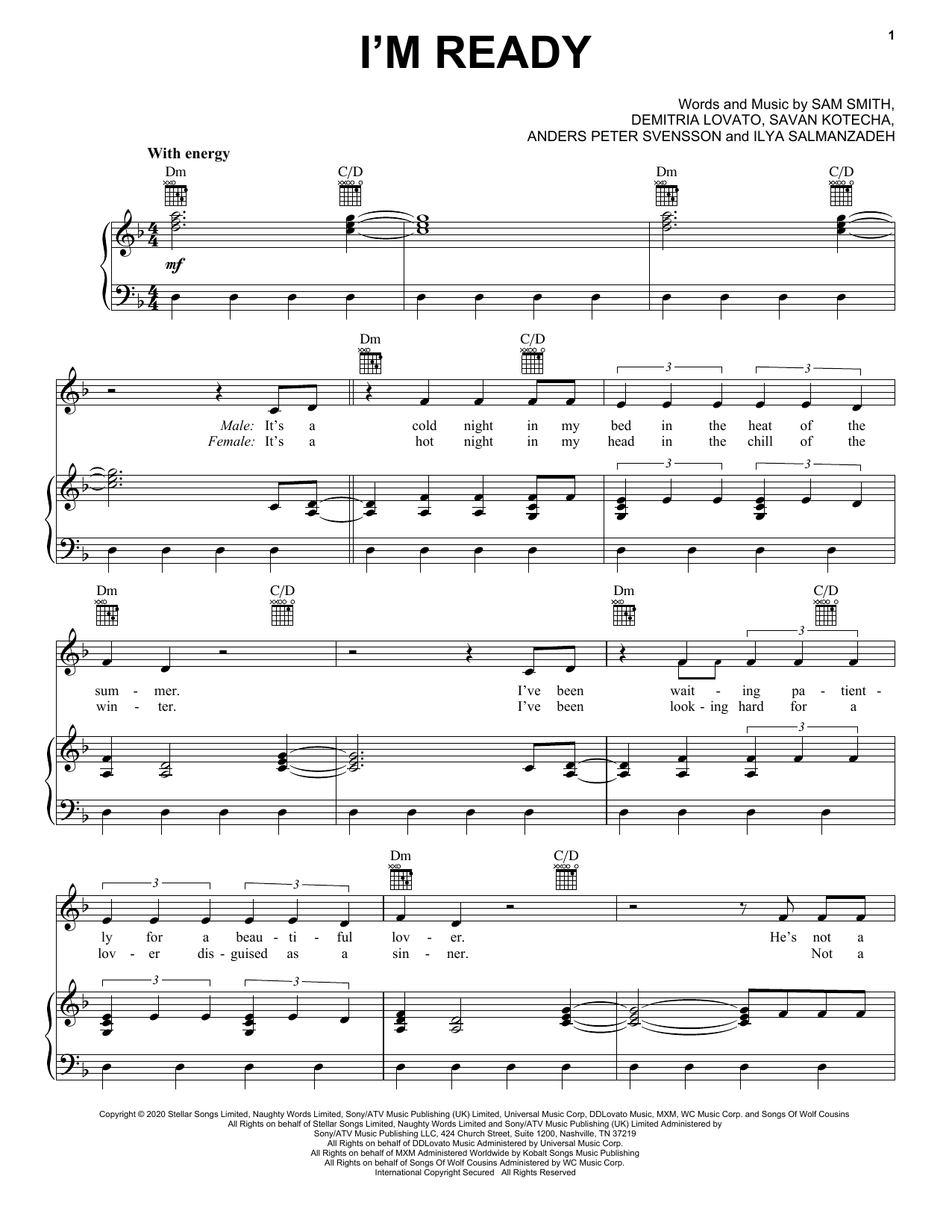 Download Sam Smith & Demi Lovato I'm Ready Sheet Music and learn how to play Ukulele PDF digital score in minutes