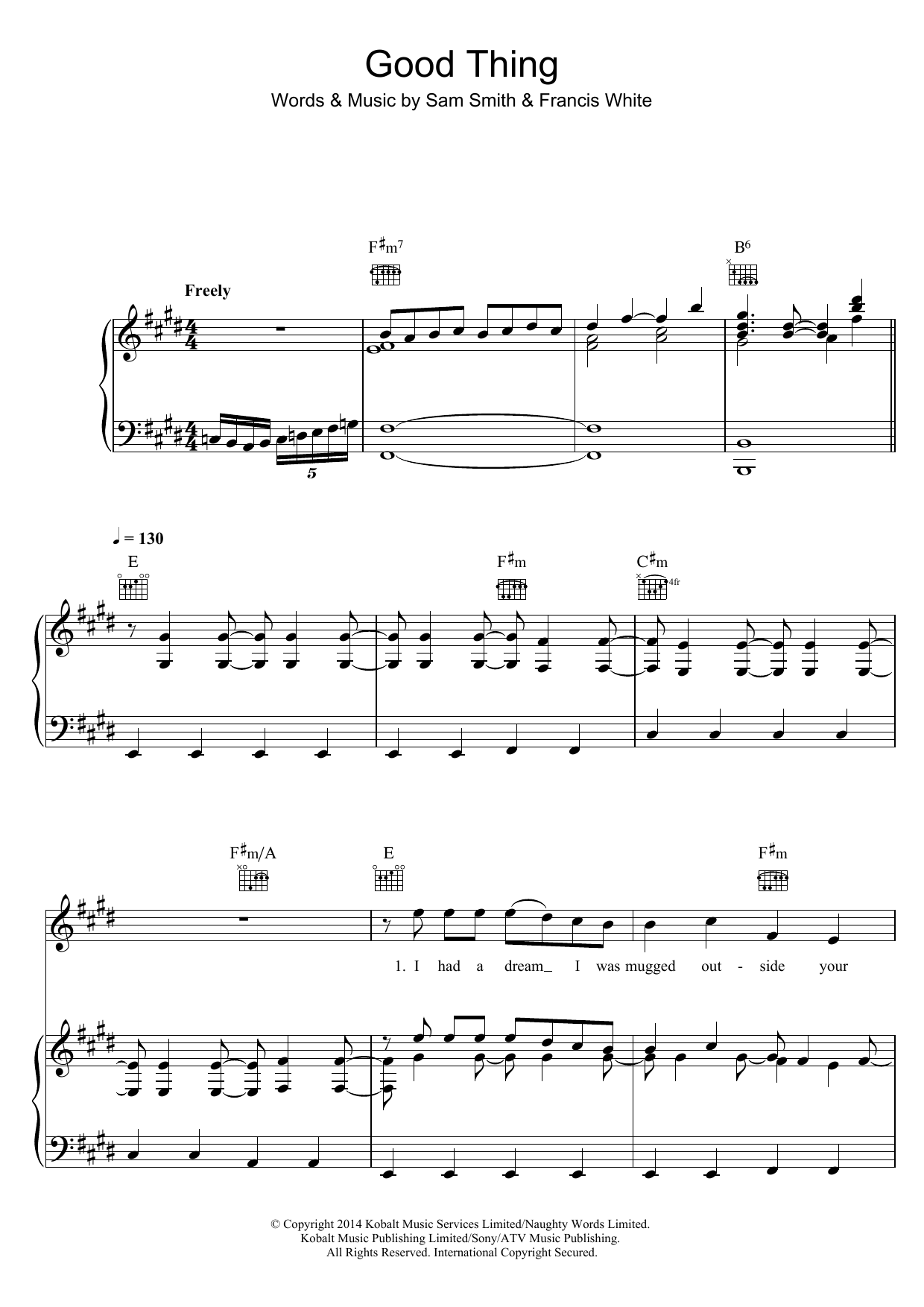 Download Sam Smith Good Thing Sheet Music and learn how to play Ukulele PDF digital score in minutes