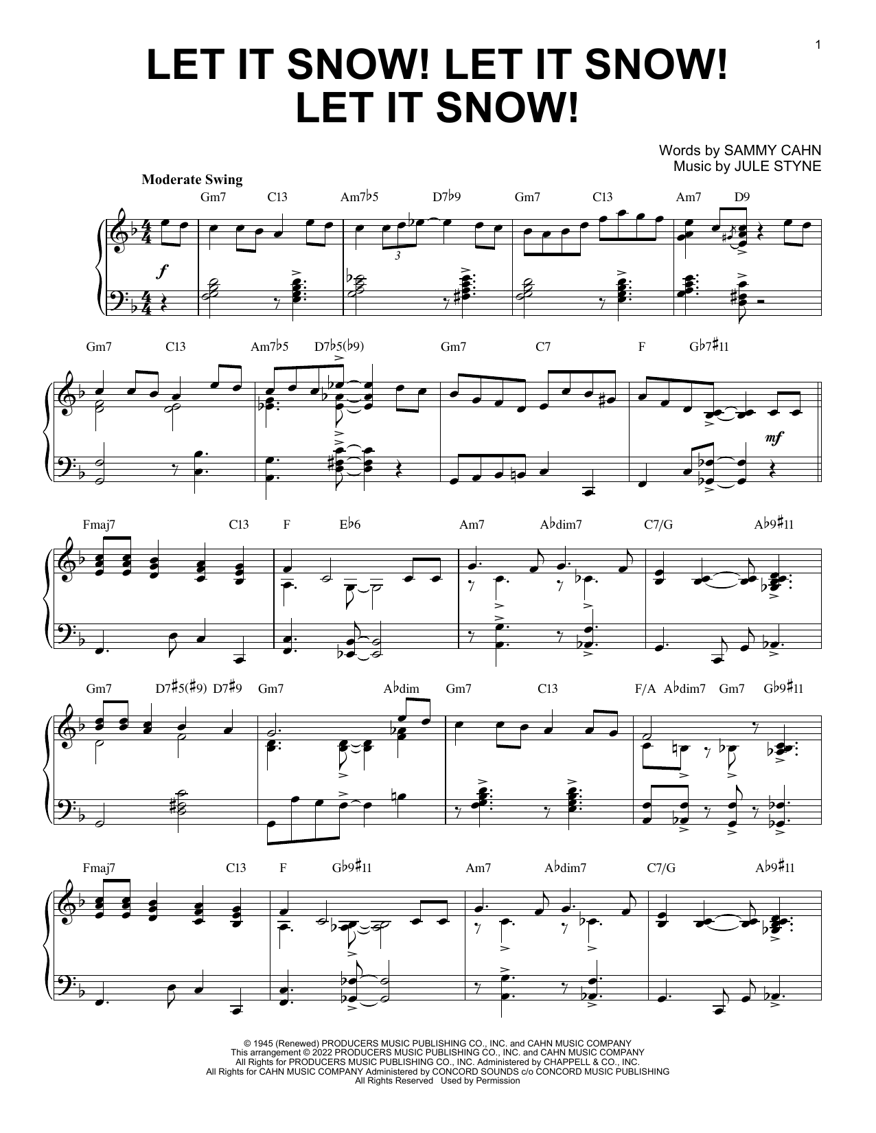 Download Sammy Cahn & Jule Styne Let It Snow! Let It Snow! Let It Snow! (arr. Brent Edstrom) Sheet Music and learn how to play Piano Solo PDF digital score in minutes