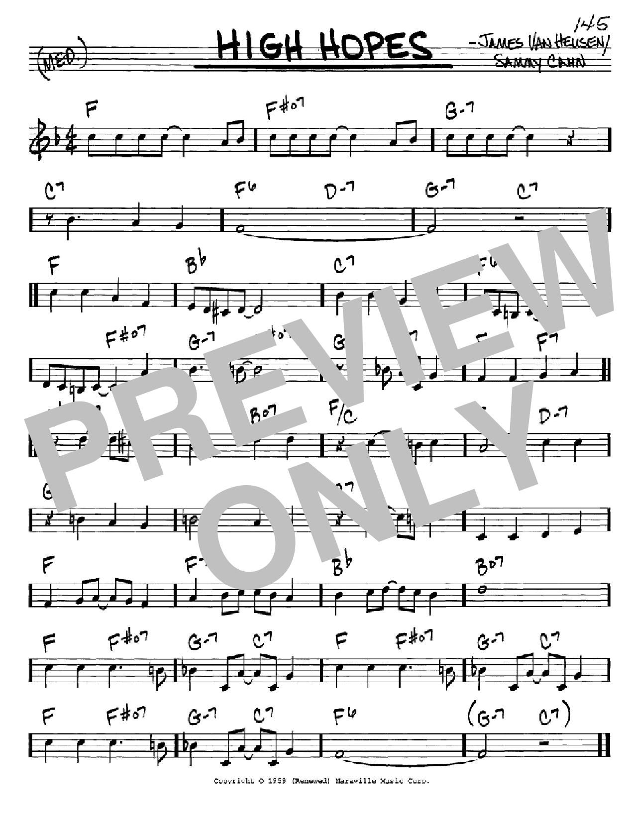 Download Sammy Cahn High Hopes Sheet Music and learn how to play Alto Saxophone PDF digital score in minutes