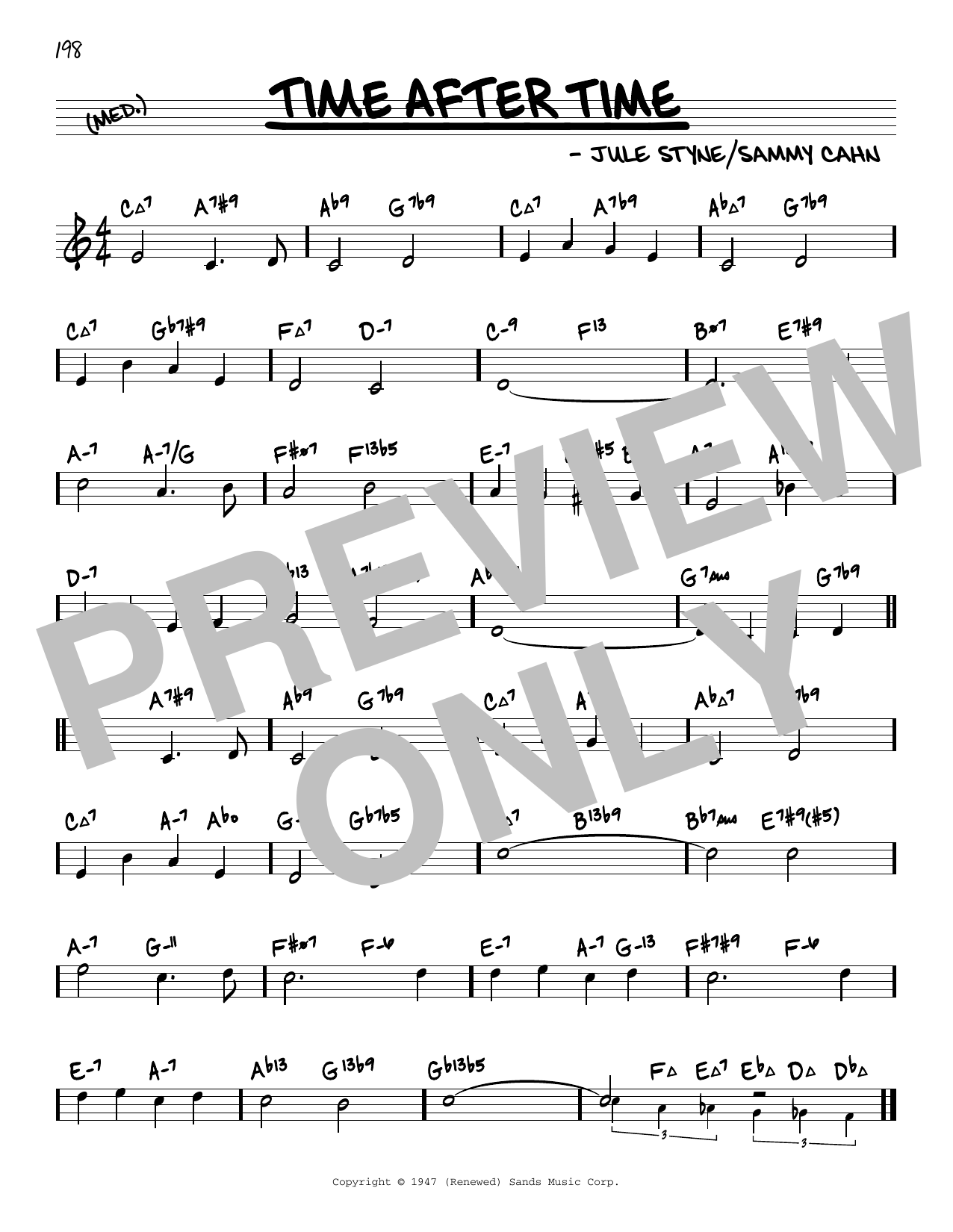 Download Sammy Cahn Time After Time (arr. David Hazeltine) Sheet Music and learn how to play Real Book – Enhanced Chords PDF digital score in minutes