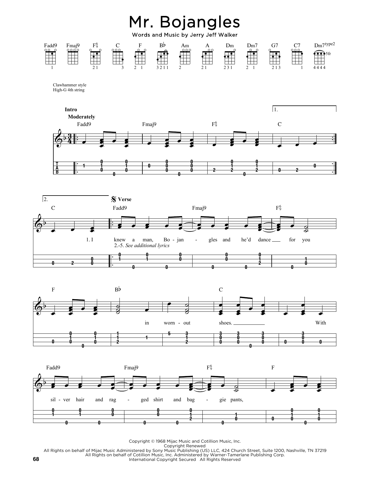 Download Sammy Davis Jr. Mr. Bojangles (arr. Jim Schustedt) Sheet Music and learn how to play Ukulele PDF digital score in minutes