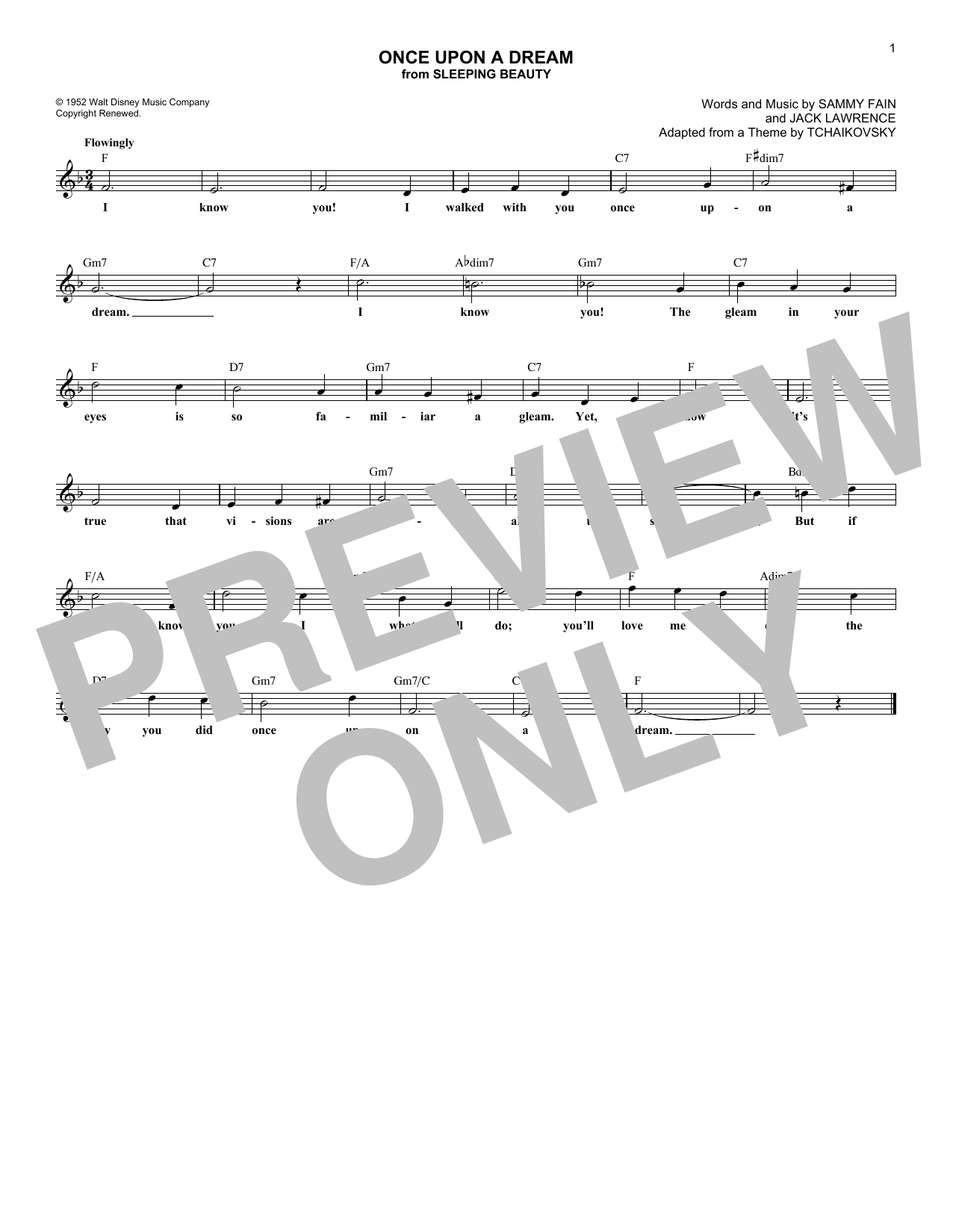 Download Sammy Fain & Jack Lawrence Once Upon A Dream (from Sleeping Beauty) Sheet Music and learn how to play Cello and Piano PDF digital score in minutes