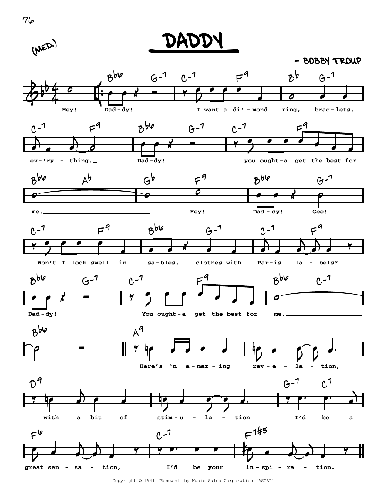 Download Sammy Kaye Daddy (High Voice) Sheet Music and learn how to play Real Book – Melody, Lyrics & Chords PDF digital score in minutes