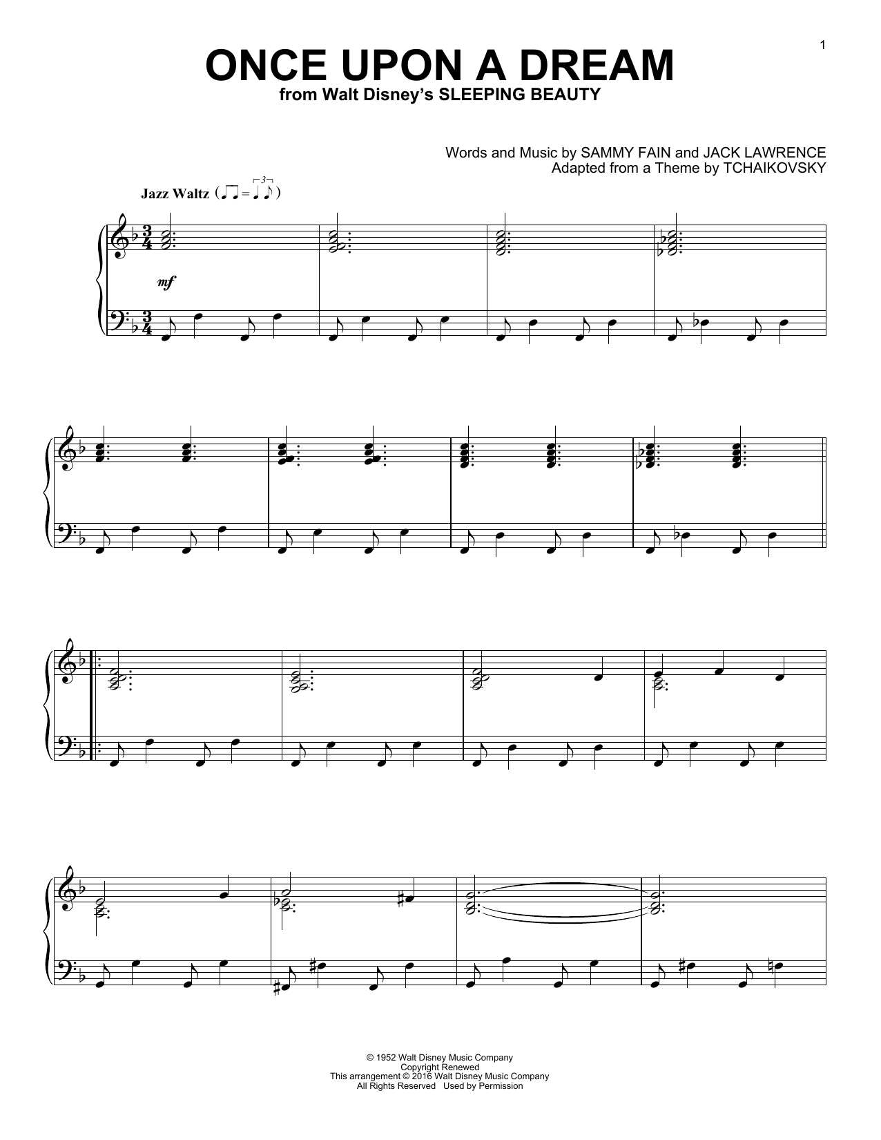 Sammy Fain Once Upon A Dream Sheet Music Notes Chords Piano Download Children 196348 Pdf
