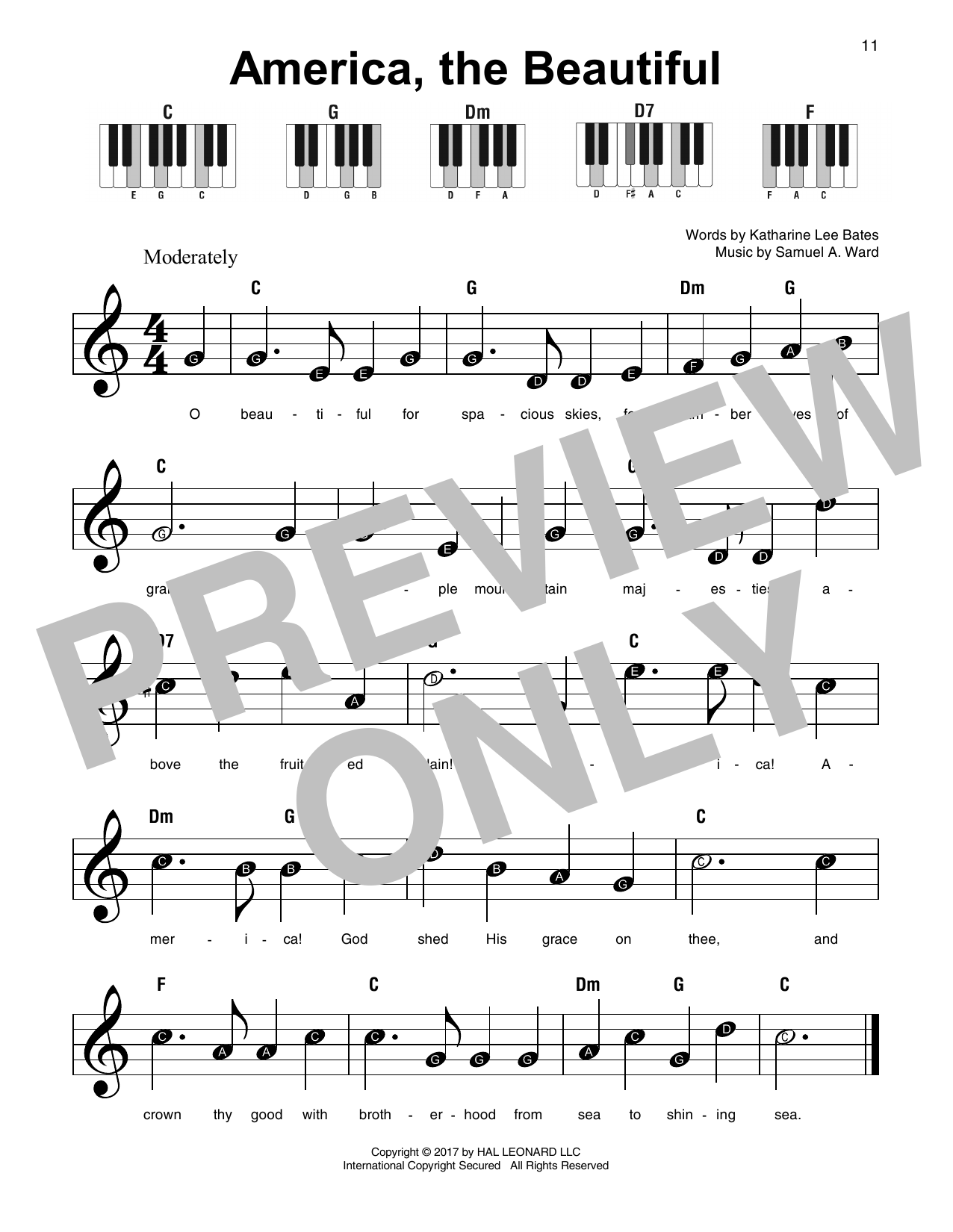 Download Samuel A. Ward America, The Beautiful Sheet Music and learn how to play SPREP PDF digital score in minutes
