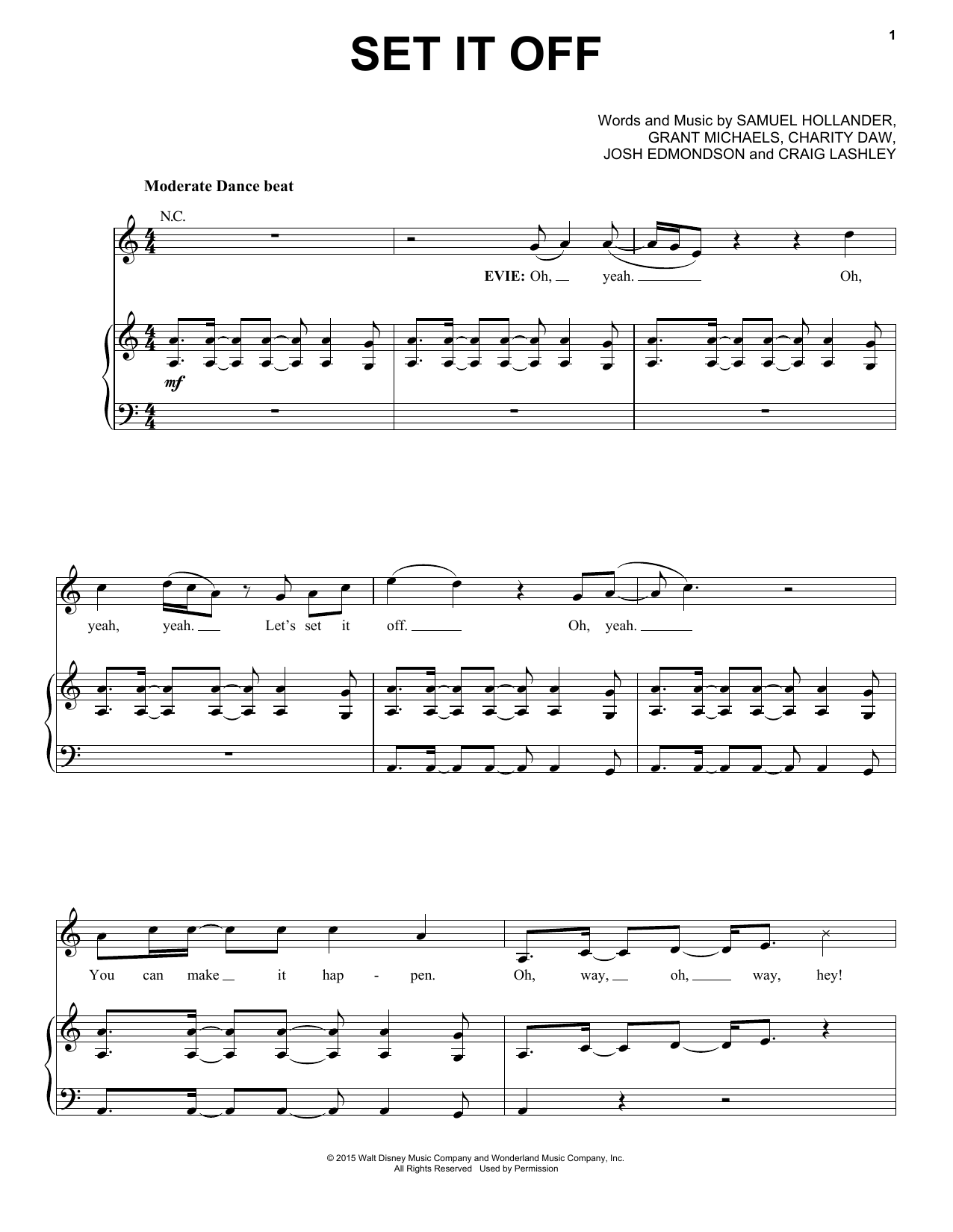 Download Samuel Hollander Set It Off Sheet Music and learn how to play Piano, Vocal & Guitar (Right-Hand Melody) PDF digital score in minutes