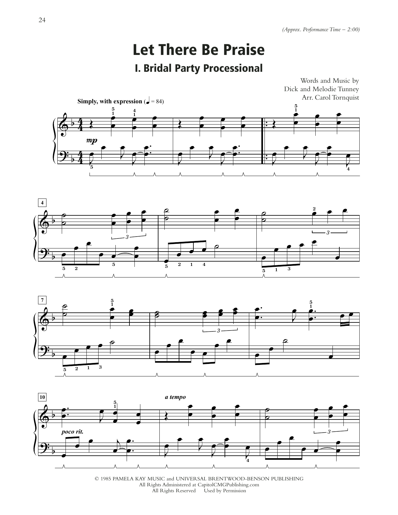 Download Sandi Patty Let There Be Praise (arr. Carol Tornquist) Sheet Music and learn how to play Piano Solo PDF digital score in minutes