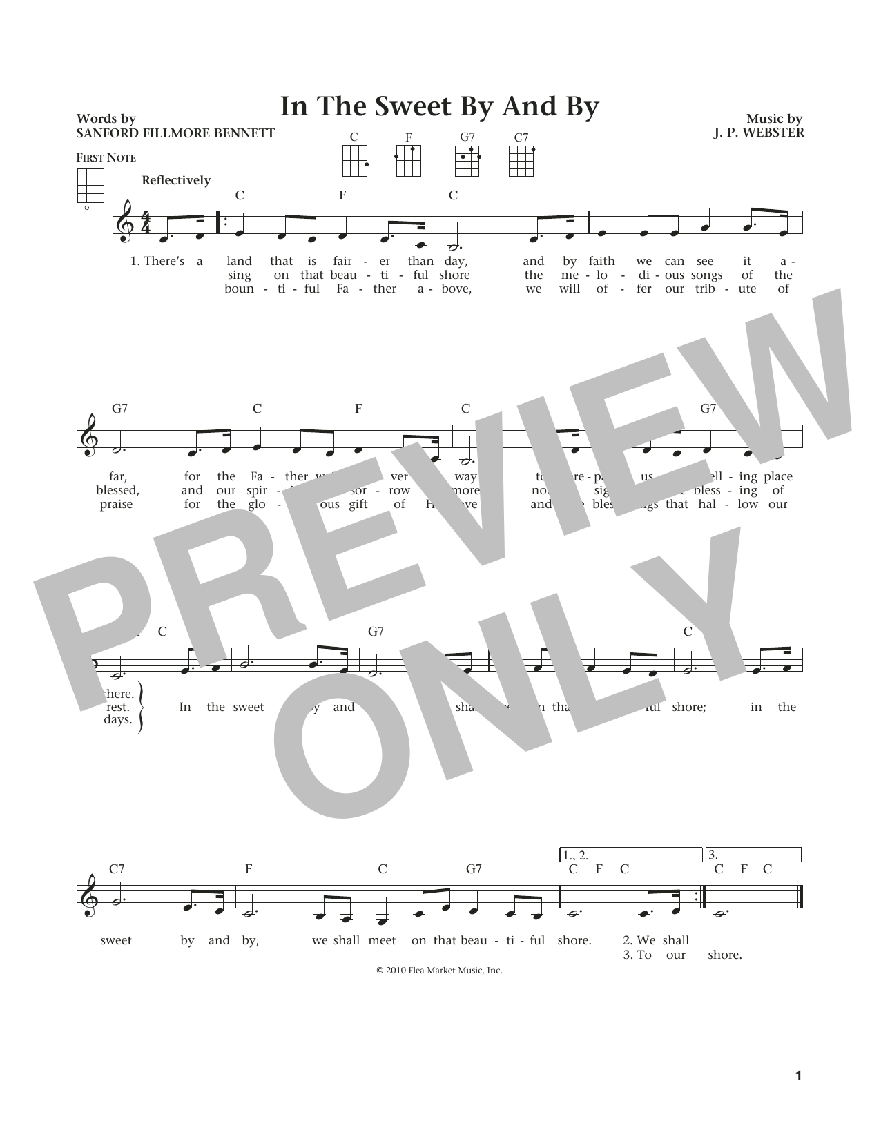 Download Sanford Fillmore Bennett Sweet By And By Sheet Music and learn how to play Ukulele PDF digital score in minutes
