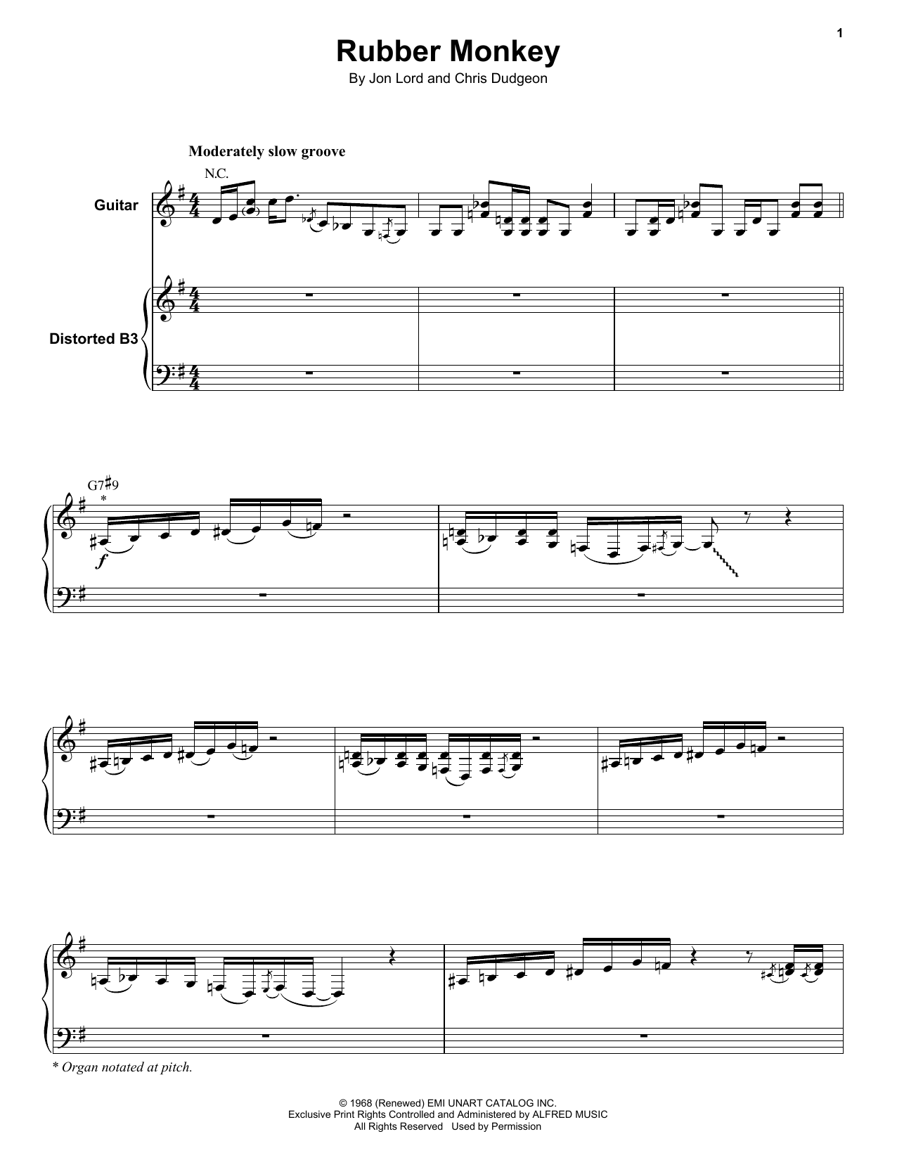 Download Santa Barbara Machine Head Rubber Monkey Sheet Music and learn how to play Keyboard Transcription PDF digital score in minutes