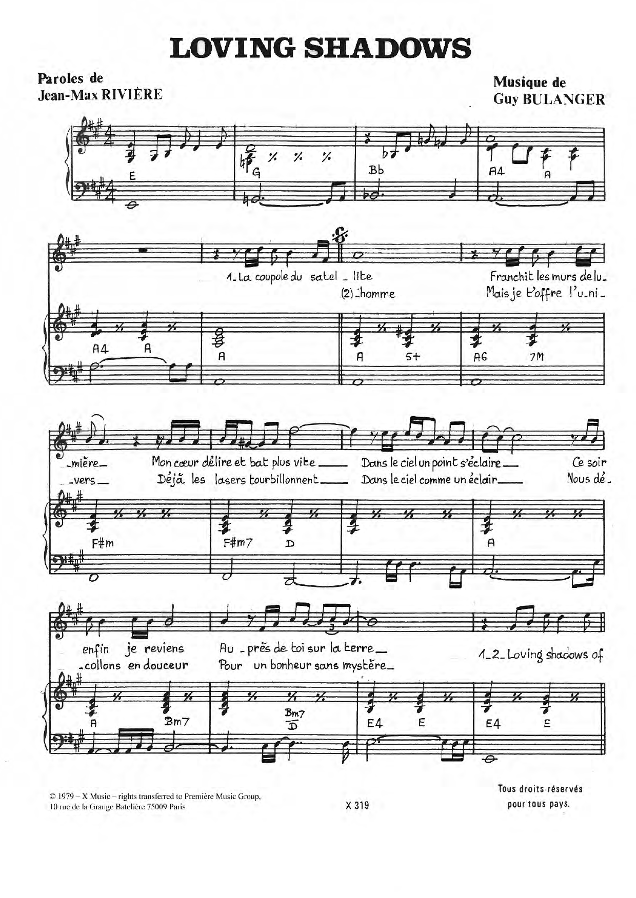 Download Santa Monica Loving Shadows Sheet Music and learn how to play Piano & Vocal PDF digital score in minutes