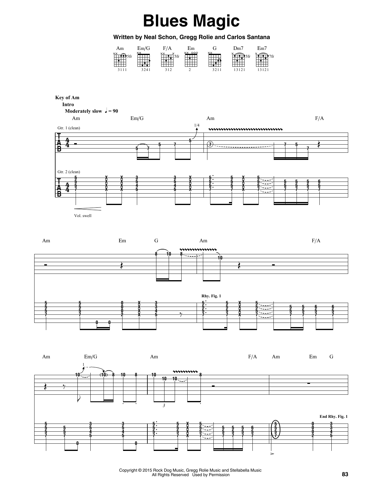 Download Santana Blues Magic Sheet Music and learn how to play Guitar Tab PDF digital score in minutes