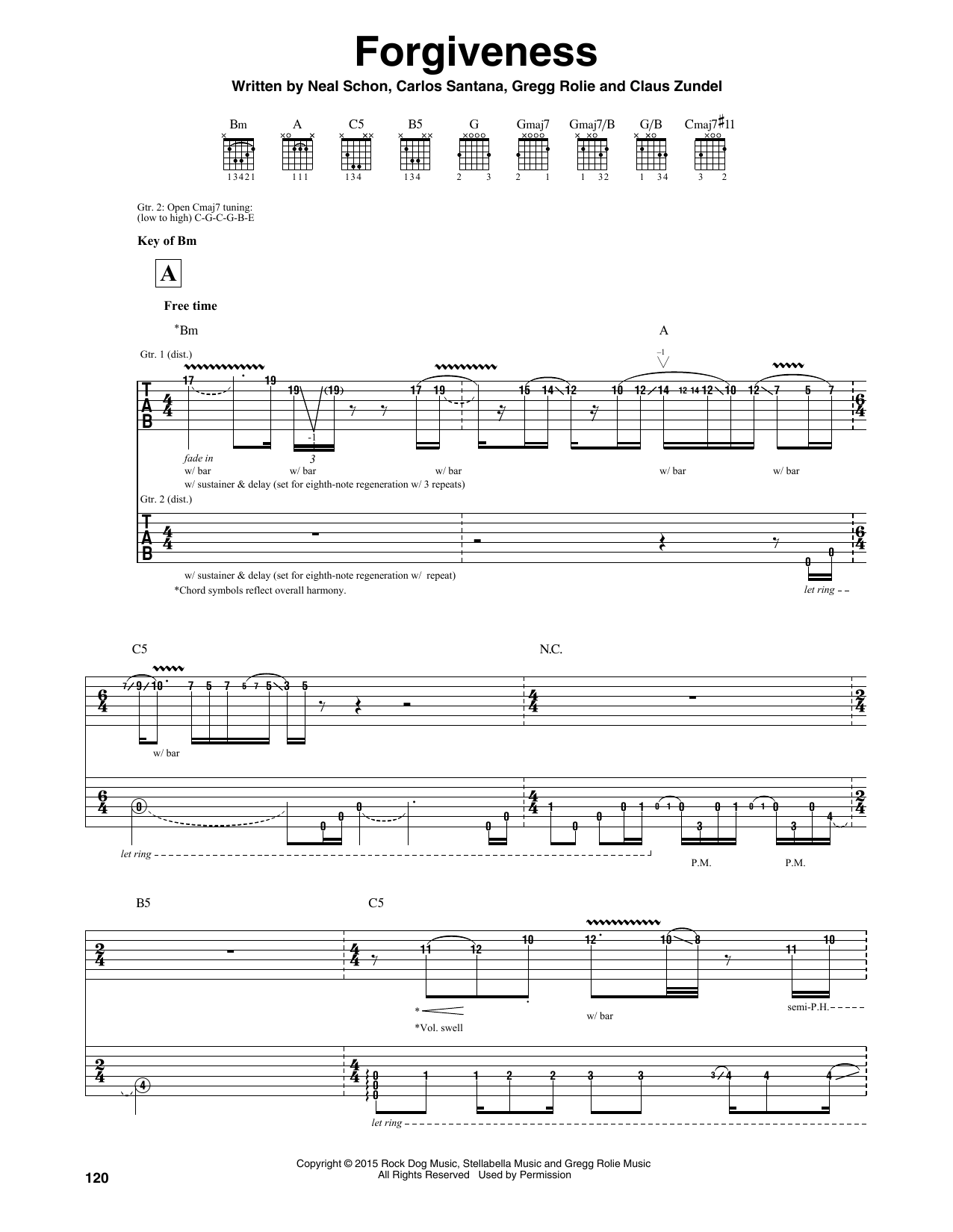 Download Santana Forgiveness Sheet Music and learn how to play Guitar Tab PDF digital score in minutes