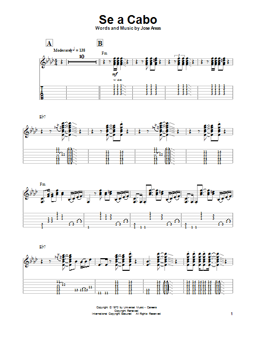 Download Santana Se A Cabo Sheet Music and learn how to play Real Book – Melody & Chords PDF digital score in minutes