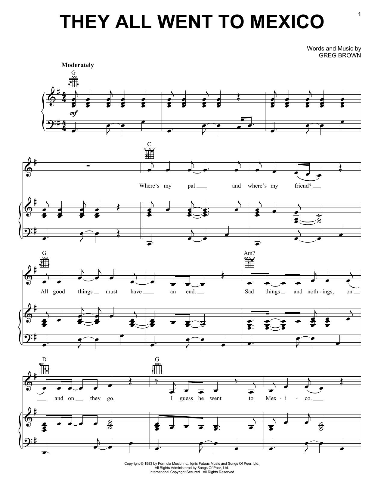 Download Santana They All Went To Mexico Sheet Music and learn how to play Piano, Vocal & Guitar (Right-Hand Melody) PDF digital score in minutes