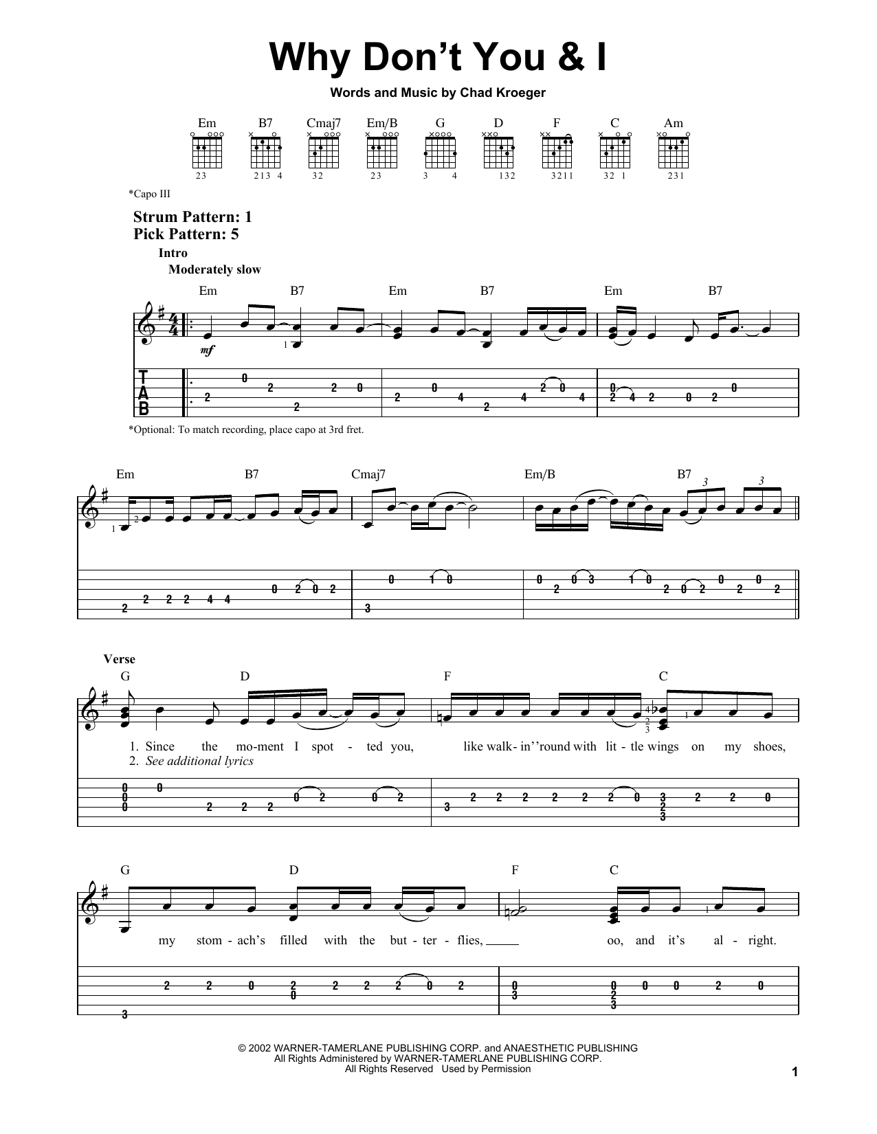 Download Santana Why Don't You & I Sheet Music and learn how to play Easy Guitar Tab PDF digital score in minutes
