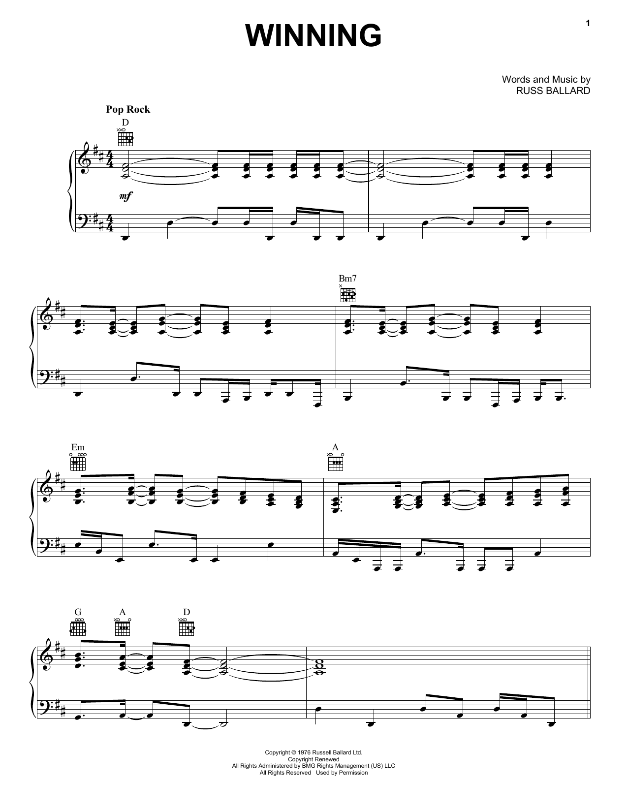 Download Santana Winning Sheet Music and learn how to play Piano, Vocal & Guitar (Right-Hand Melody) PDF digital score in minutes