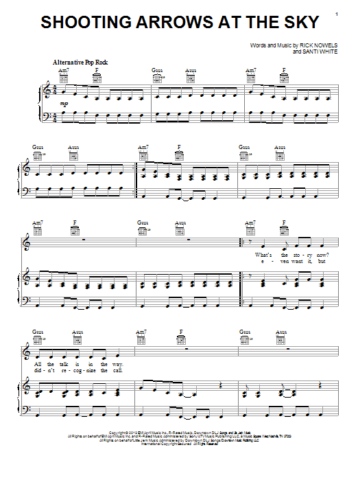 Download Santigold Shooting Arrows At The Sky Sheet Music and learn how to play Piano, Vocal & Guitar (Right-Hand Melody) PDF digital score in minutes