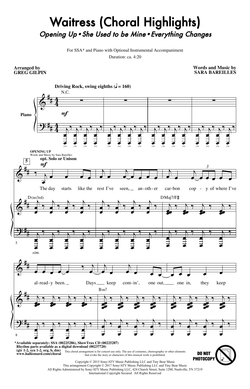 Download Greg Gilpin She Used To Be Mine Sheet Music and learn how to play SSA PDF digital score in minutes
