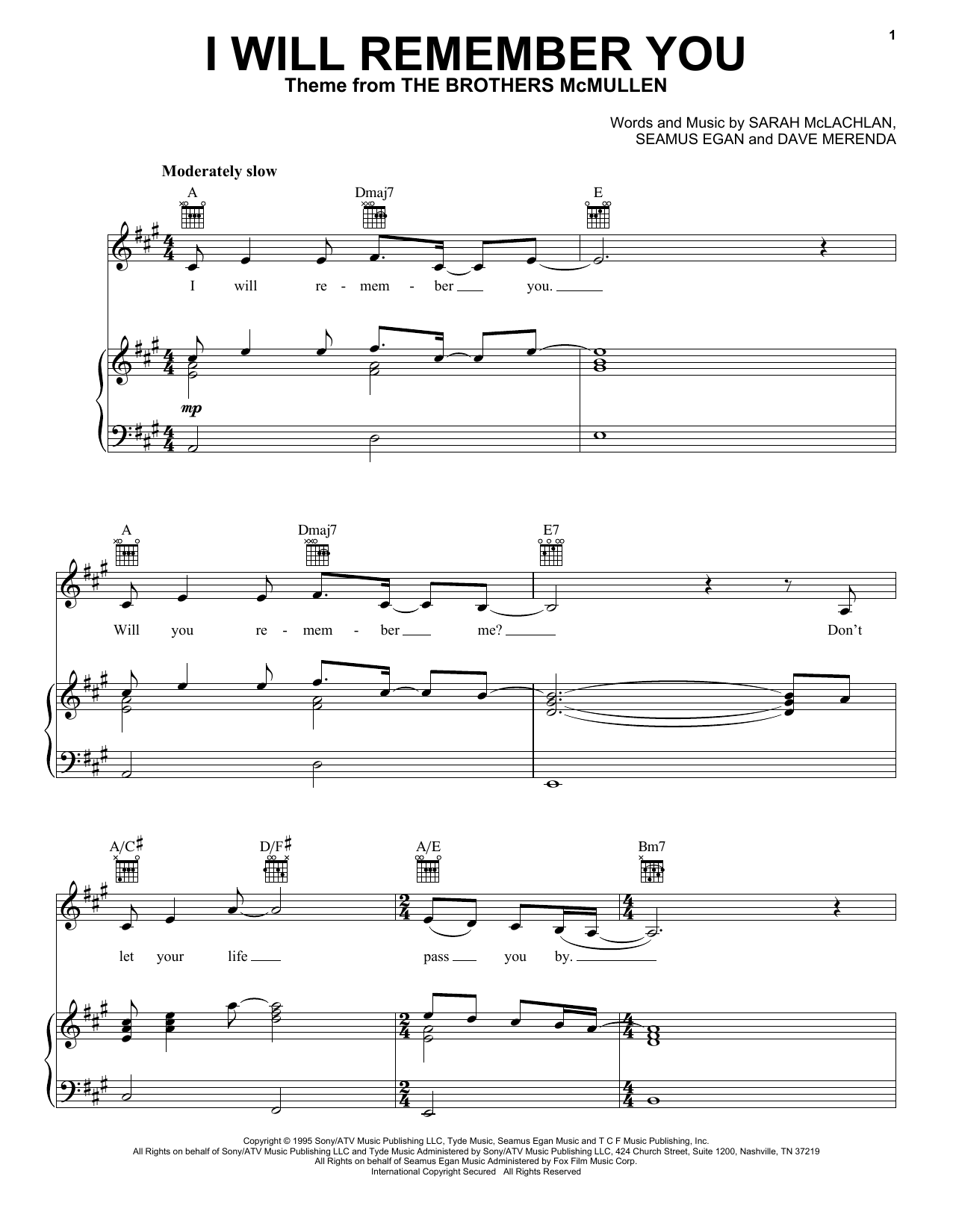 Download Sarah McLachlan I Will Remember You Sheet Music and learn how to play Violin Duet PDF digital score in minutes