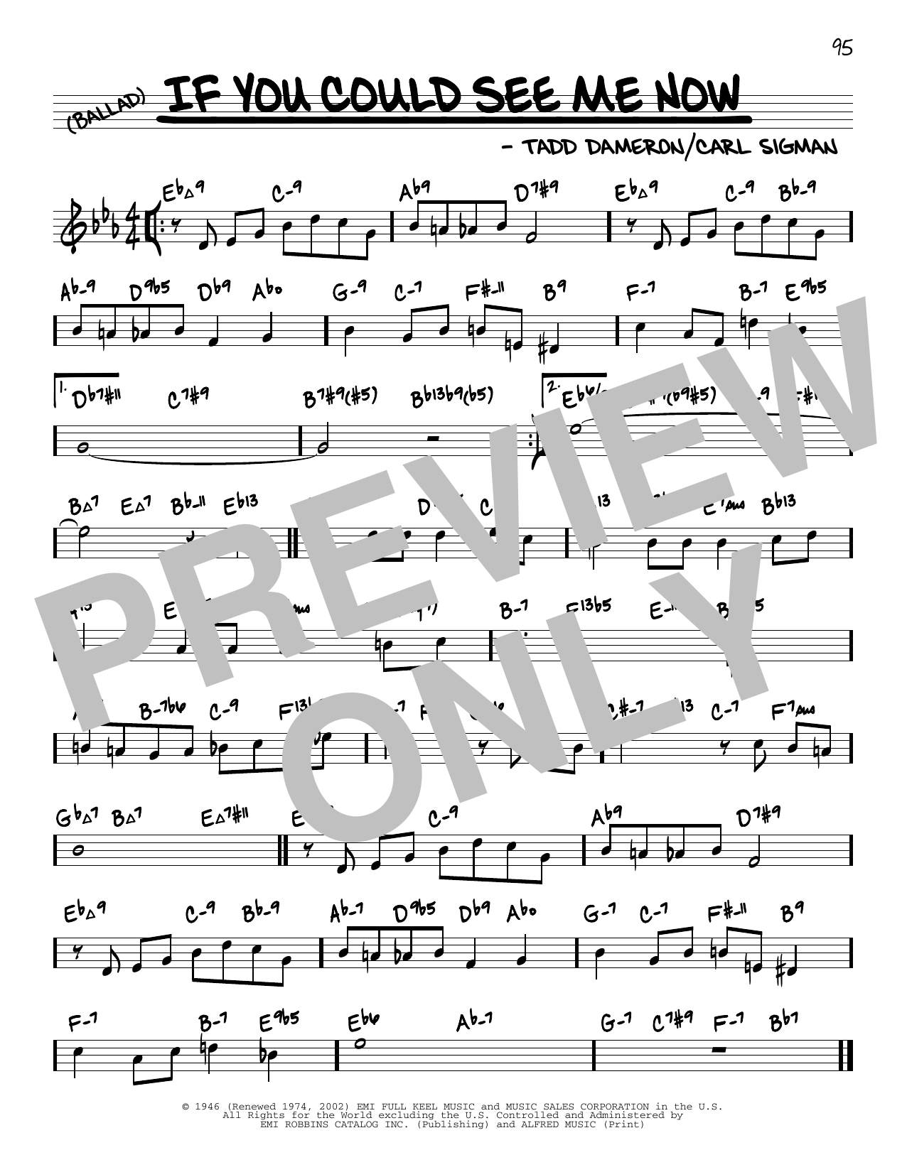Download Sarah Vaughan If You Could See Me Now (arr. David Hazeltine) Sheet Music and learn how to play Real Book – Enhanced Chords PDF digital score in minutes