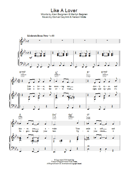 Download Sarah Vaughan Like A Lover Sheet Music and learn how to play Piano, Vocal & Guitar (Right-Hand Melody) PDF digital score in minutes