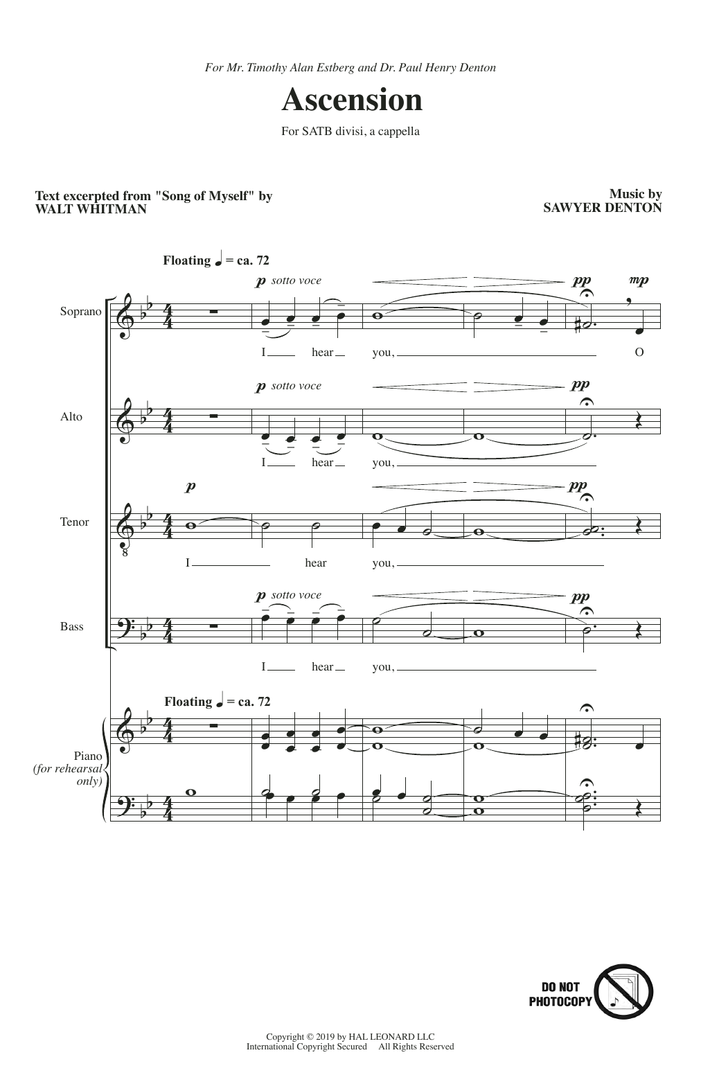 Download Sawyer Denton Ascension Sheet Music and learn how to play SATB Choir PDF digital score in minutes