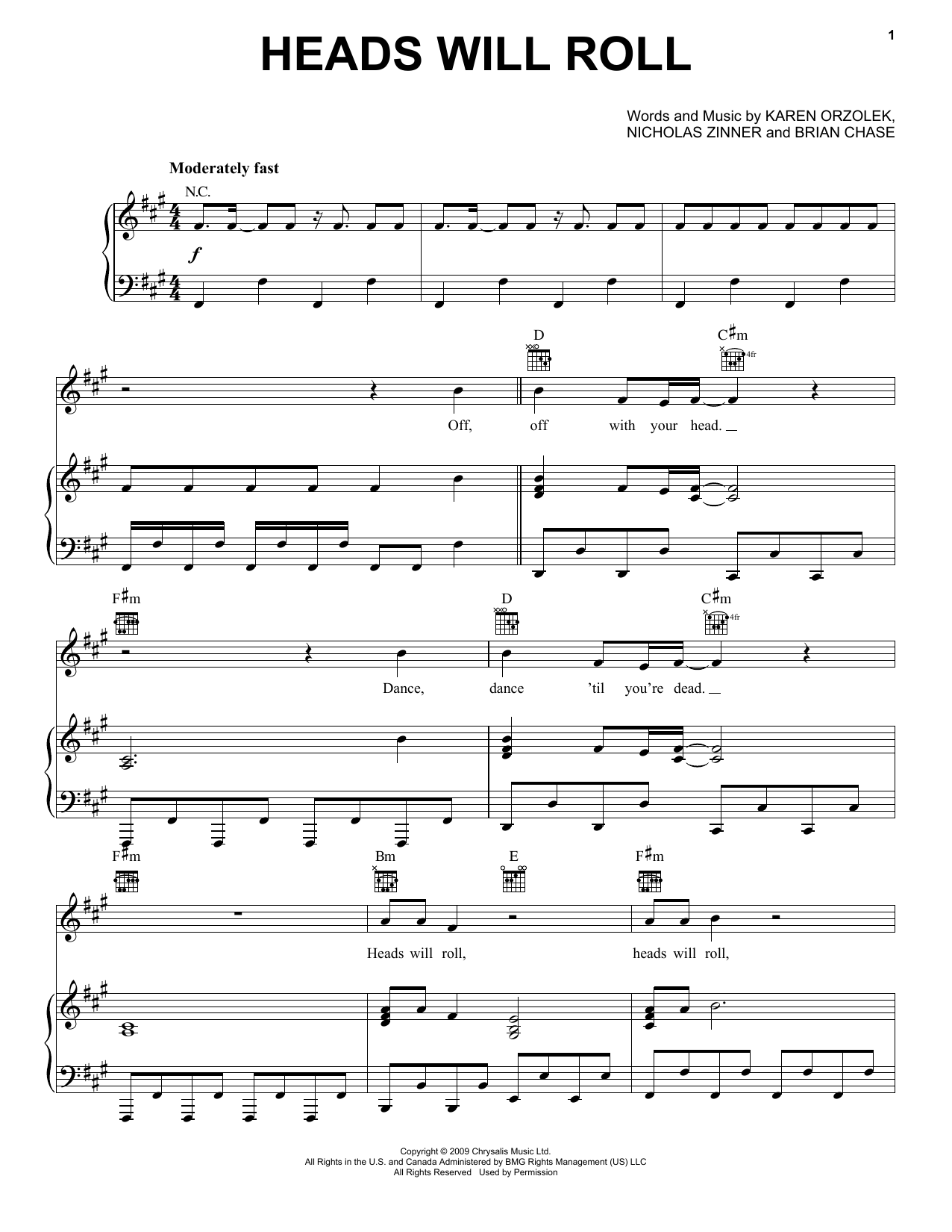 Download Scarlett Johansson Heads Will Roll (from Sing 2) Sheet Music and learn how to play Piano, Vocal & Guitar Chords (Right-Hand Melody) PDF digital score in minutes