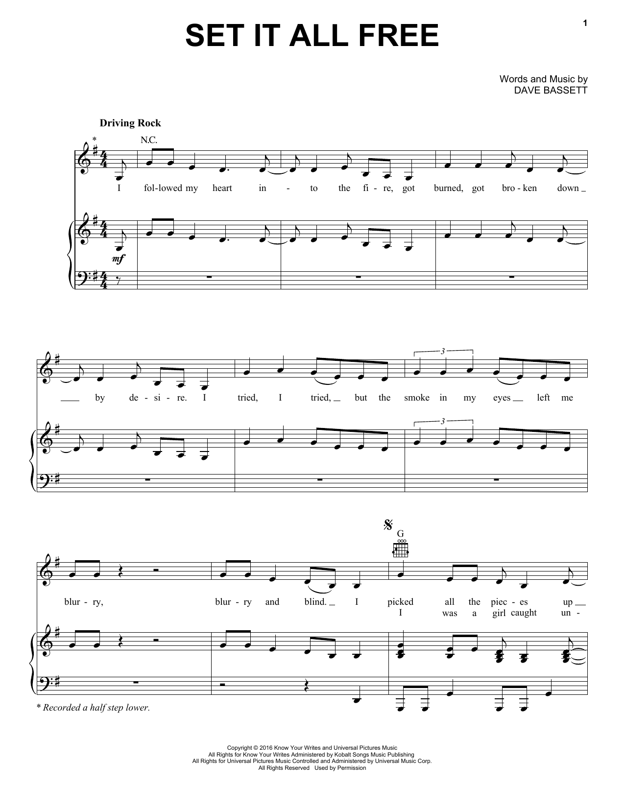 Download Scarlett Johansson Set It All Free Sheet Music and learn how to play Piano, Vocal & Guitar (Right-Hand Melody) PDF digital score in minutes