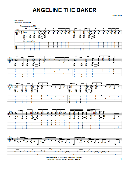 Download Scott Fore Angeline The Baker Sheet Music and learn how to play Guitar Tab PDF digital score in minutes