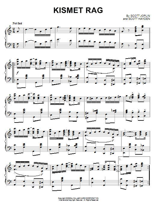 Download Scott Joplin Kismet Rag Sheet Music and learn how to play Piano PDF digital score in minutes