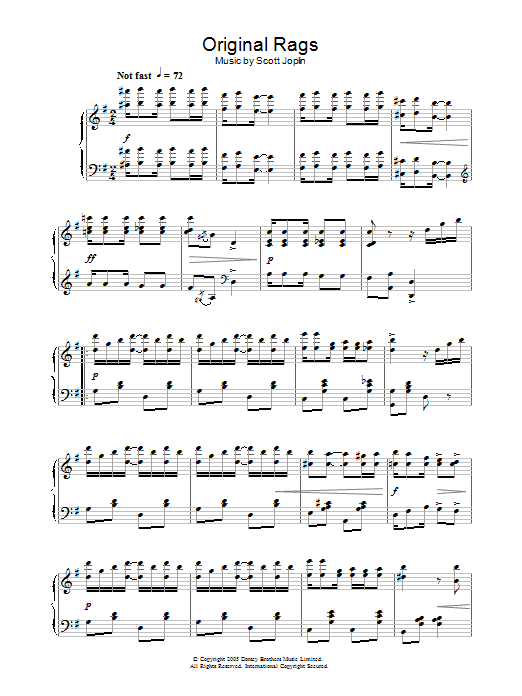 Download Scott Joplin Original Rags Sheet Music and learn how to play Woodwind Solo PDF digital score in minutes