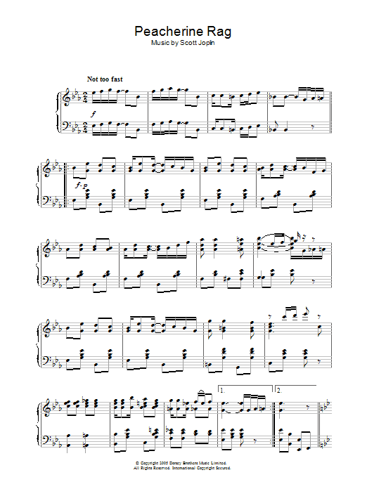 Download Scott Joplin Peacherine Rag Sheet Music and learn how to play Piano PDF digital score in minutes