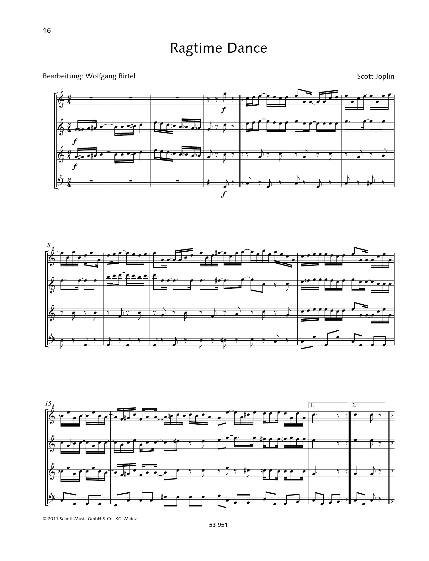 Download Scott Joplin Ragtime Dance Sheet Music and learn how to play Woodwind Ensemble PDF digital score in minutes