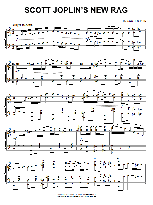 Download Scott Joplin Scott Joplin's New Rag Sheet Music and learn how to play Piano Solo PDF digital score in minutes