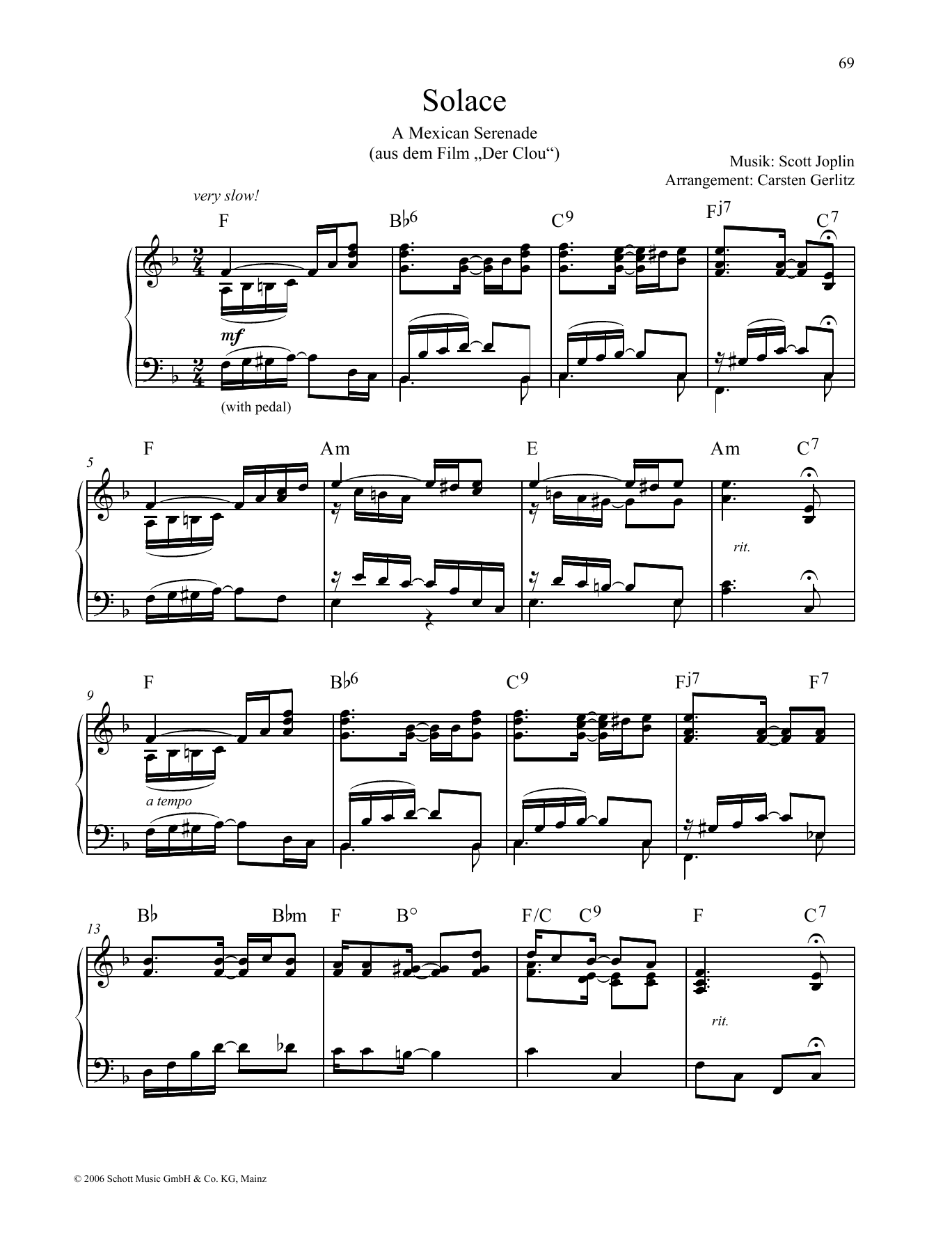 Download Scott Joplin Solace Sheet Music and learn how to play Piano Solo PDF digital score in minutes