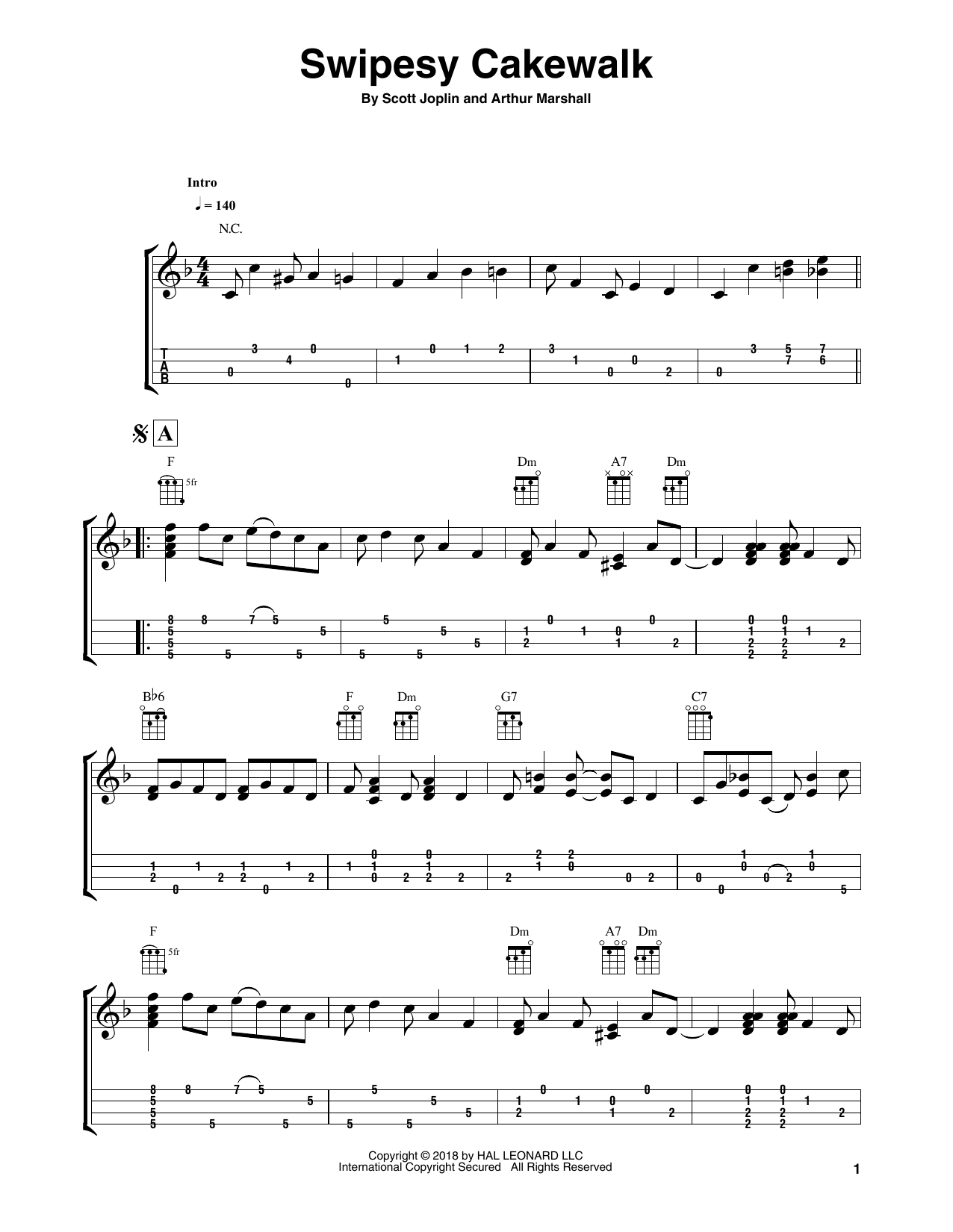 Download Fred Sokolow Swipesy Cakewalk Sheet Music and learn how to play Easy Ukulele Tab PDF digital score in minutes