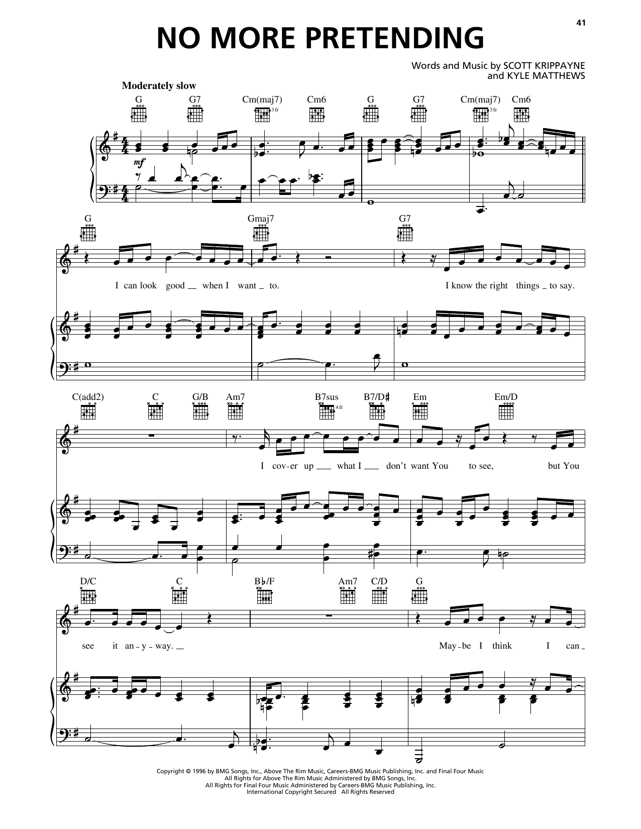 Download Scott Krippayne No More Pretending Sheet Music and learn how to play Piano, Vocal & Guitar Chords (Right-Hand Melody) PDF digital score in minutes