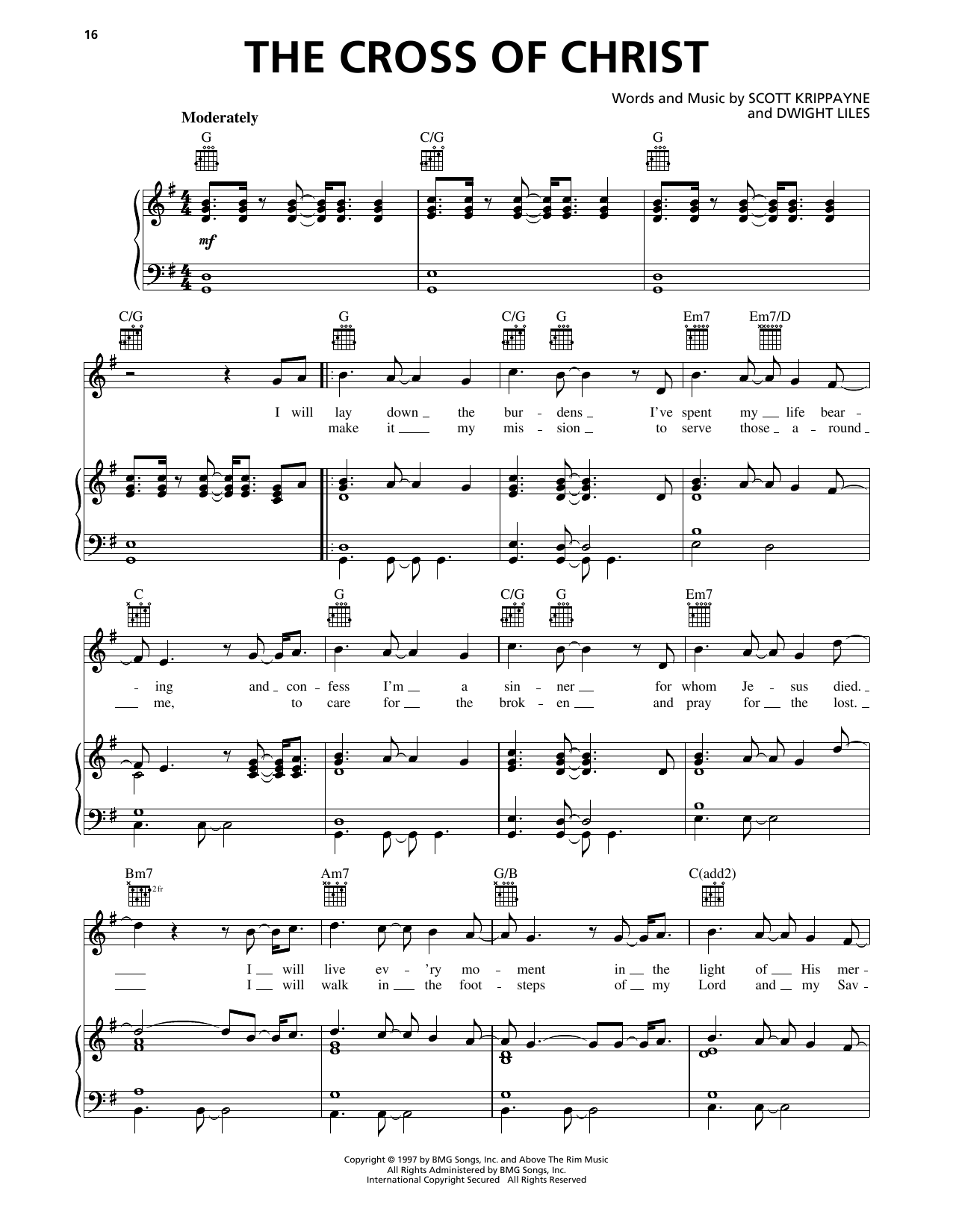 Download Scott Krippayne The Cross of Christ Sheet Music and learn how to play Piano, Vocal & Guitar Chords (Right-Hand Melody) PDF digital score in minutes