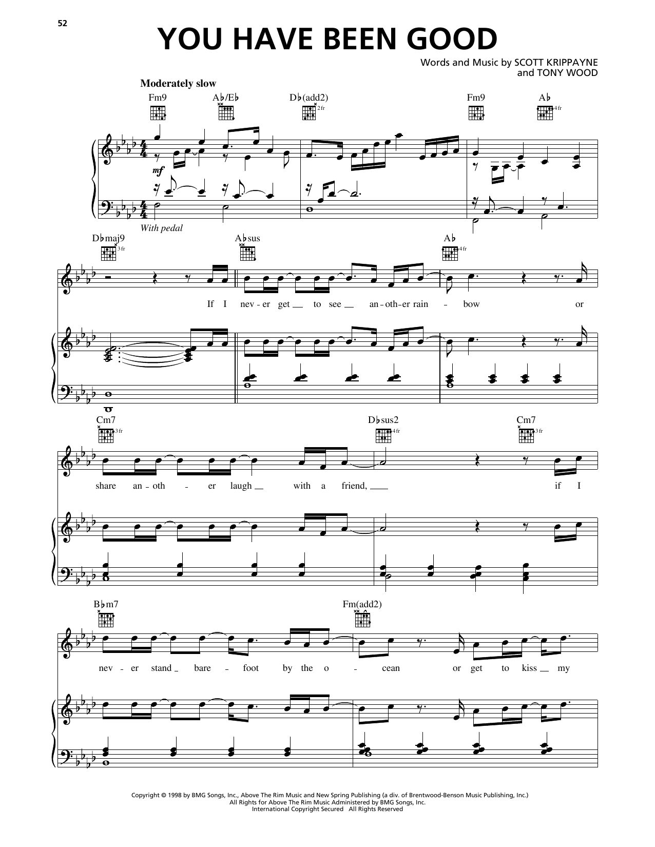 Download Scott Krippayne You Have Been Good Sheet Music and learn how to play Piano, Vocal & Guitar Chords (Right-Hand Melody) PDF digital score in minutes