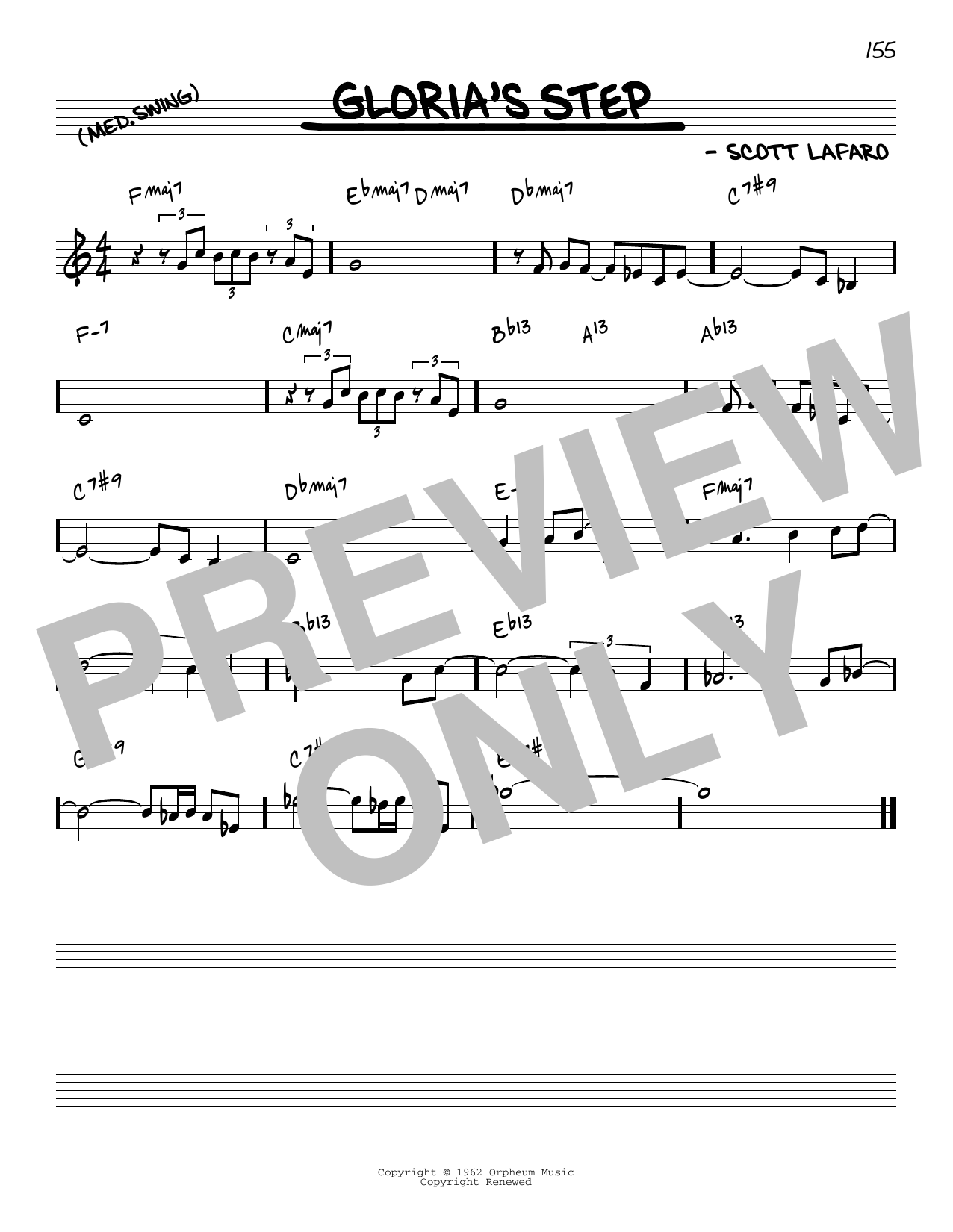 Download Scott LeFaro Gloria's Step [Reharmonized version] (arr. Jack Grassel) Sheet Music and learn how to play Real Book – Melody & Chords PDF digital score in minutes