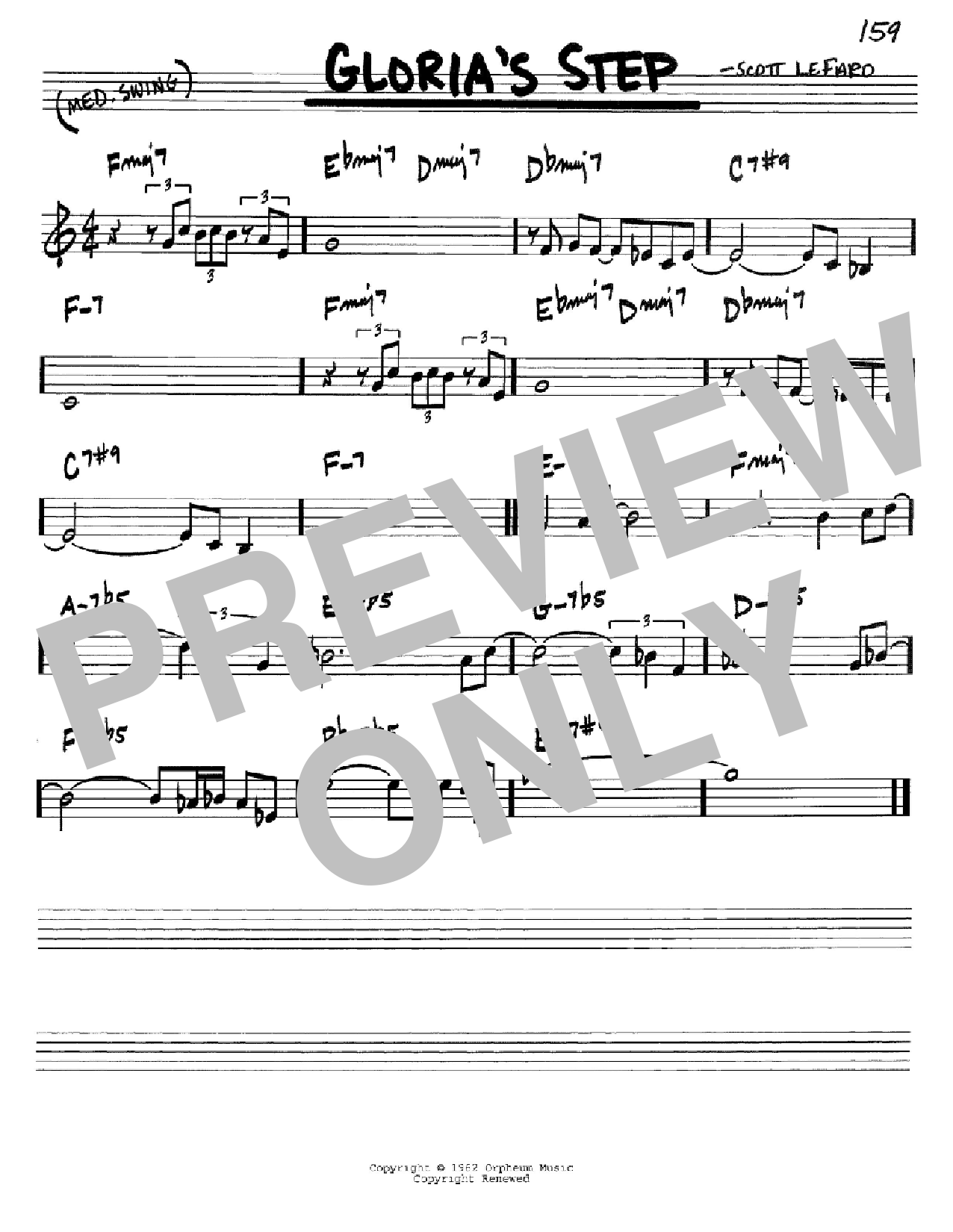 Download Scott LeFaro Gloria's Step Sheet Music and learn how to play Real Book - Melody & Chords - Eb Instruments PDF digital score in minutes
