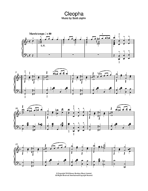 Scott Joplin Cleopha Sheet Music