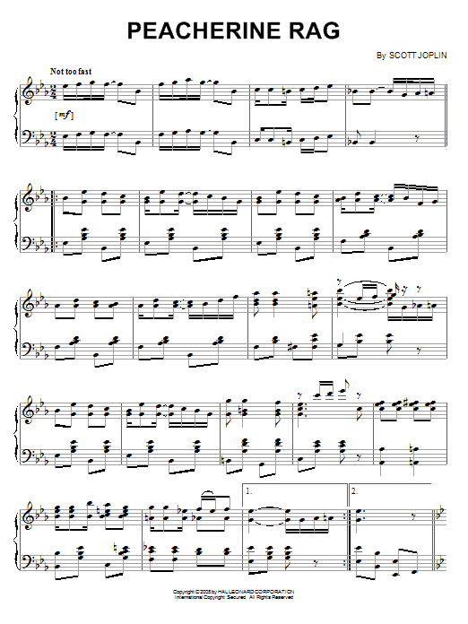 Scott Joplin Peacherine Rag Sheet Music