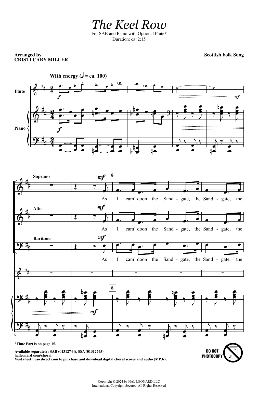 Download Scottish Folk Song The Keel Row (arr. Cristi Cary Miller) Sheet Music and learn how to play SAB Choir PDF digital score in minutes